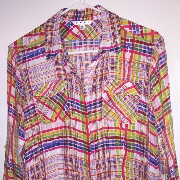 CAbi Cirque Button Down Shirt Colorful Blouse - Picture 3 of 7